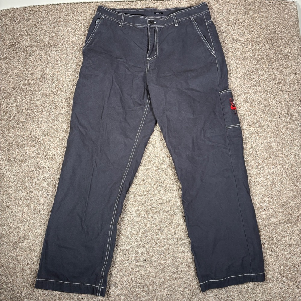 Quiksilver Mens Baggy Fit Pants Surfers of Fortune Dark Gray Size 33‎